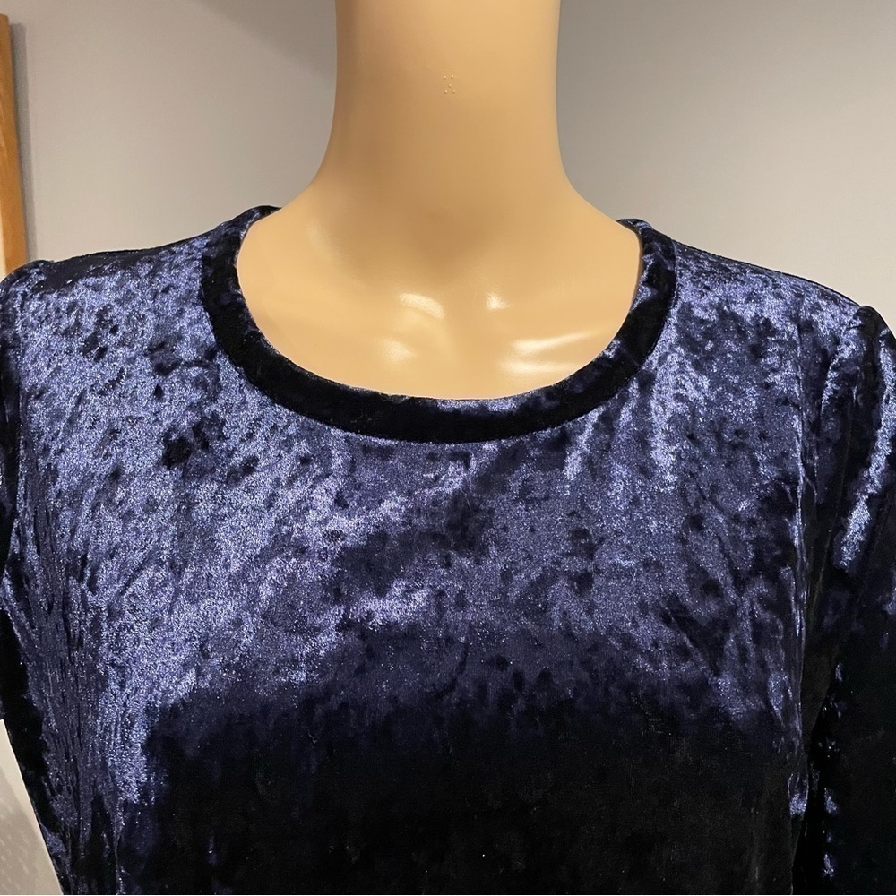Mika and Gali NWT party dress M midnight sapphire blue velvet - Picture 10 of 12